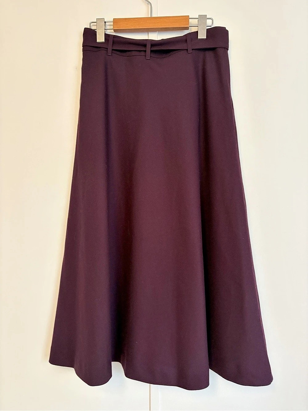 RW&CO. Midi Tie Waist Skirt in Plum Size 6 Like New - Picture 3 of 9